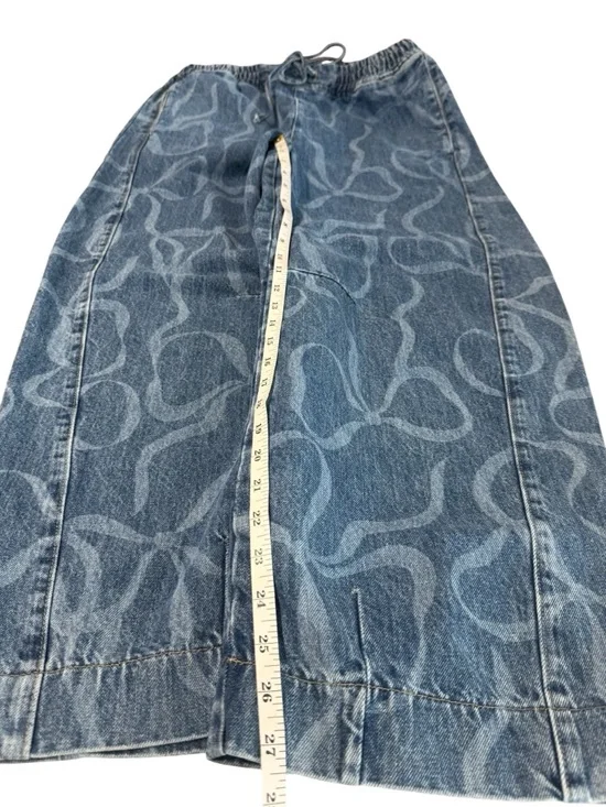 Damson Madder Felix Bows Drawstring Barrel Jeans Pull On Elastic Waist Size US 8 - Picture 10 of 15